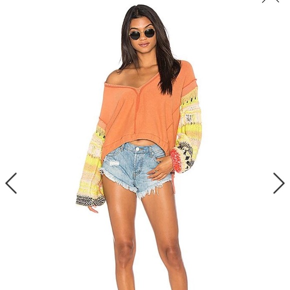 Free People Sweaters - Free People Reminiscent Sweater In Terracotta Pullover Knit Crochet Boho
Size S